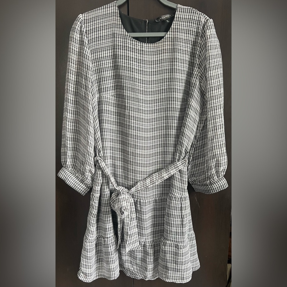 Plaid Chiffon Ruffled Dress
